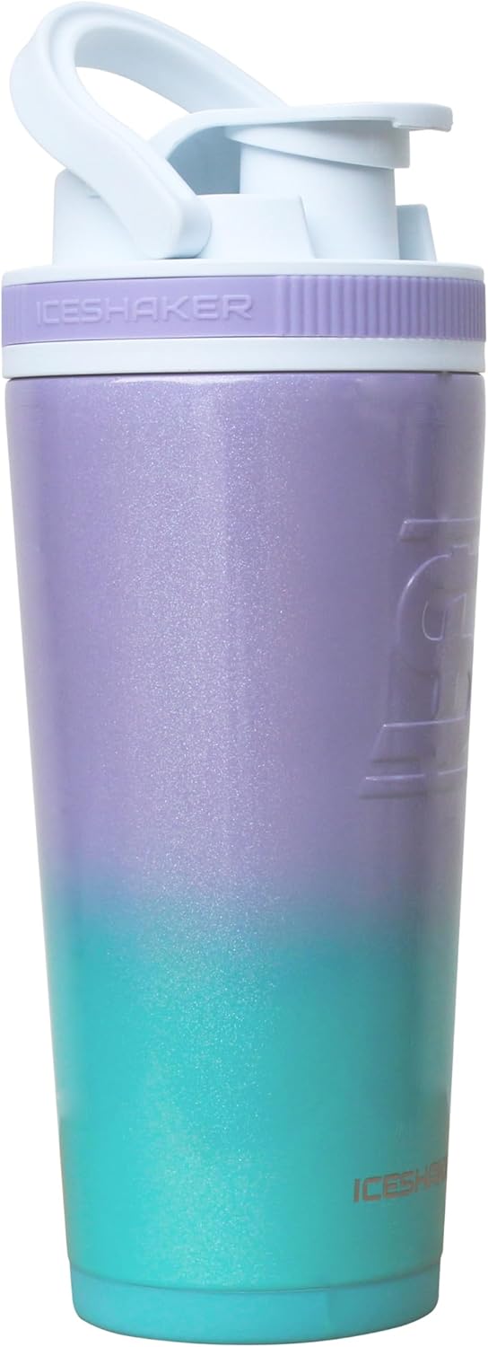 IceShaker 26oz Insulated Stainless Steel Shaker Bottle- Shaker lid w/handle & agitator