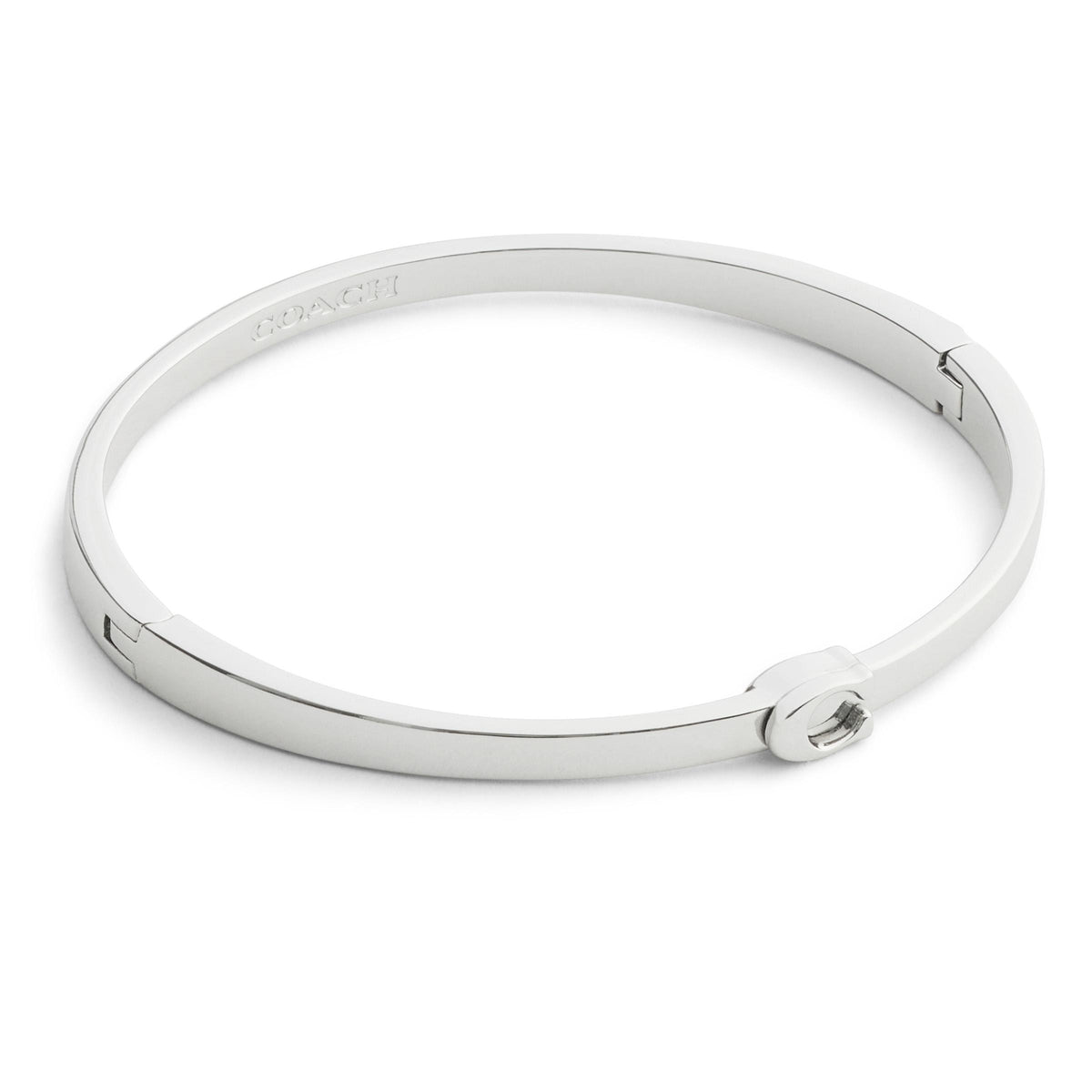 COACH Signature C Bangle Bracelet - Rhodium