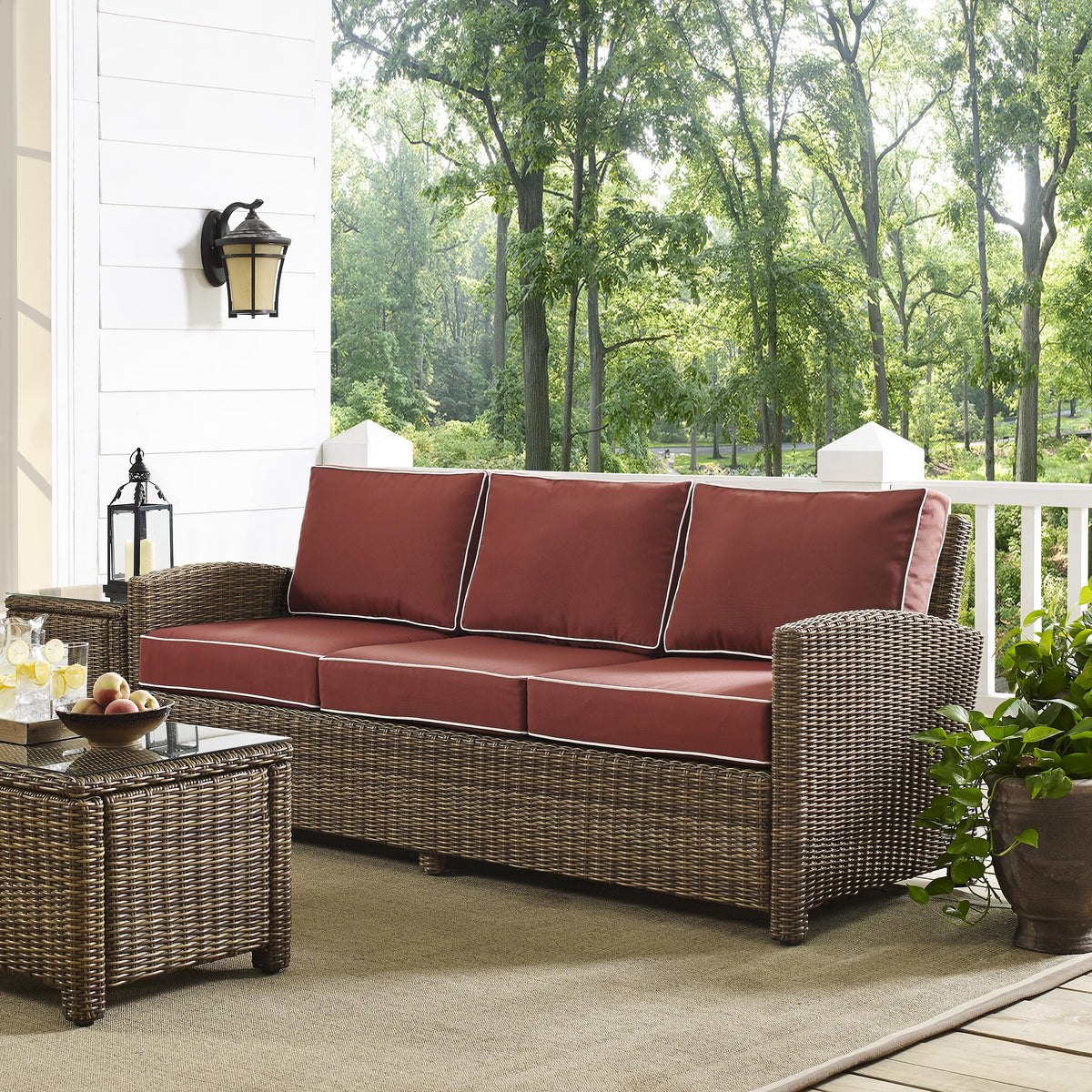 Crosley Outdoor Bradenton Wicker Outdoor Sofa
