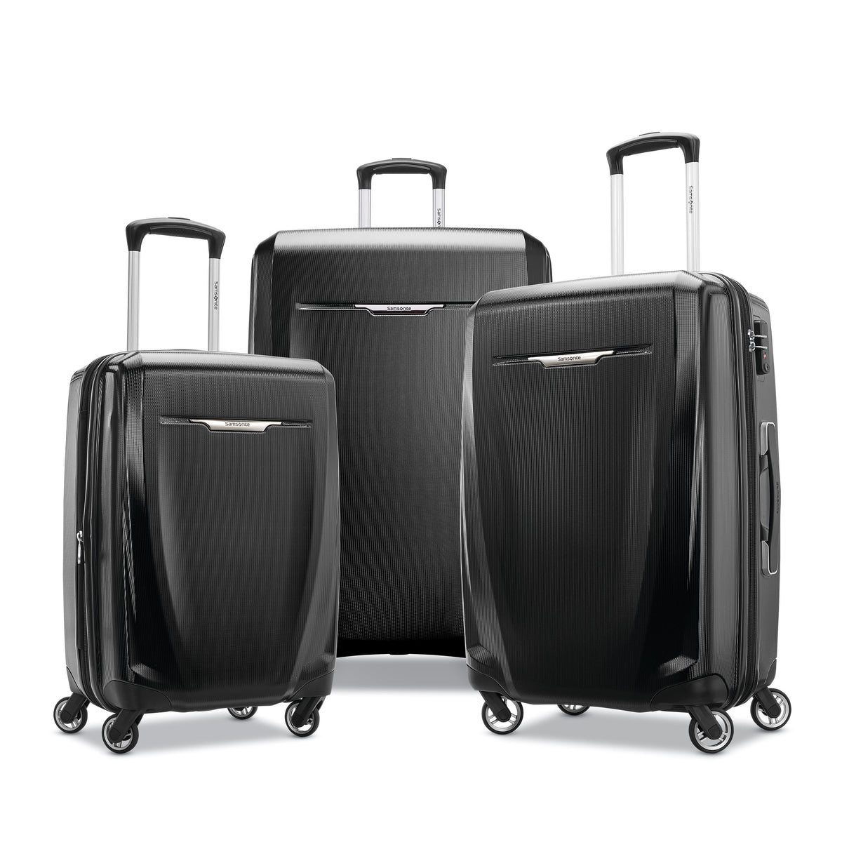 Samsonite Winfield 3 DLX Three Piece Hardside Spinner Set (20/25/28) - Black