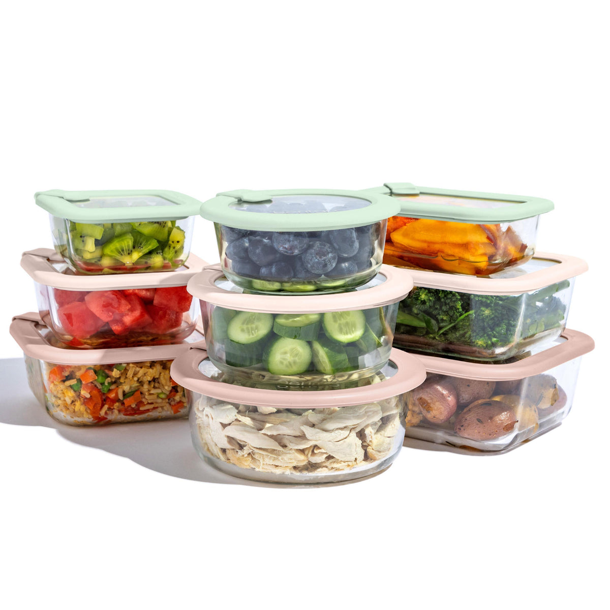 Bentgo 18pc Signature Glass Food Storage Set Desert Sage