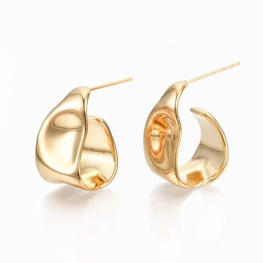 DKD Gold Hammered Hoop Earrings