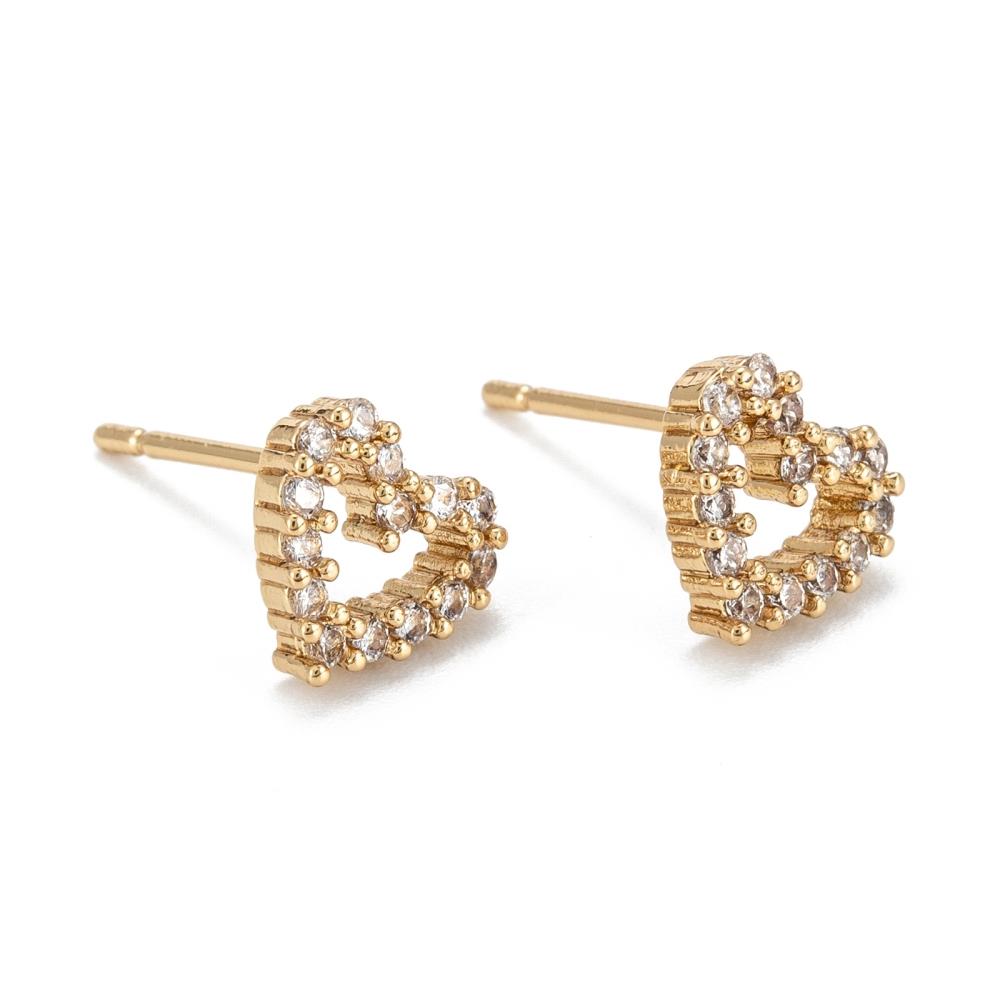 DKD Sparkling Cubic Zirconia Open Heart Studs