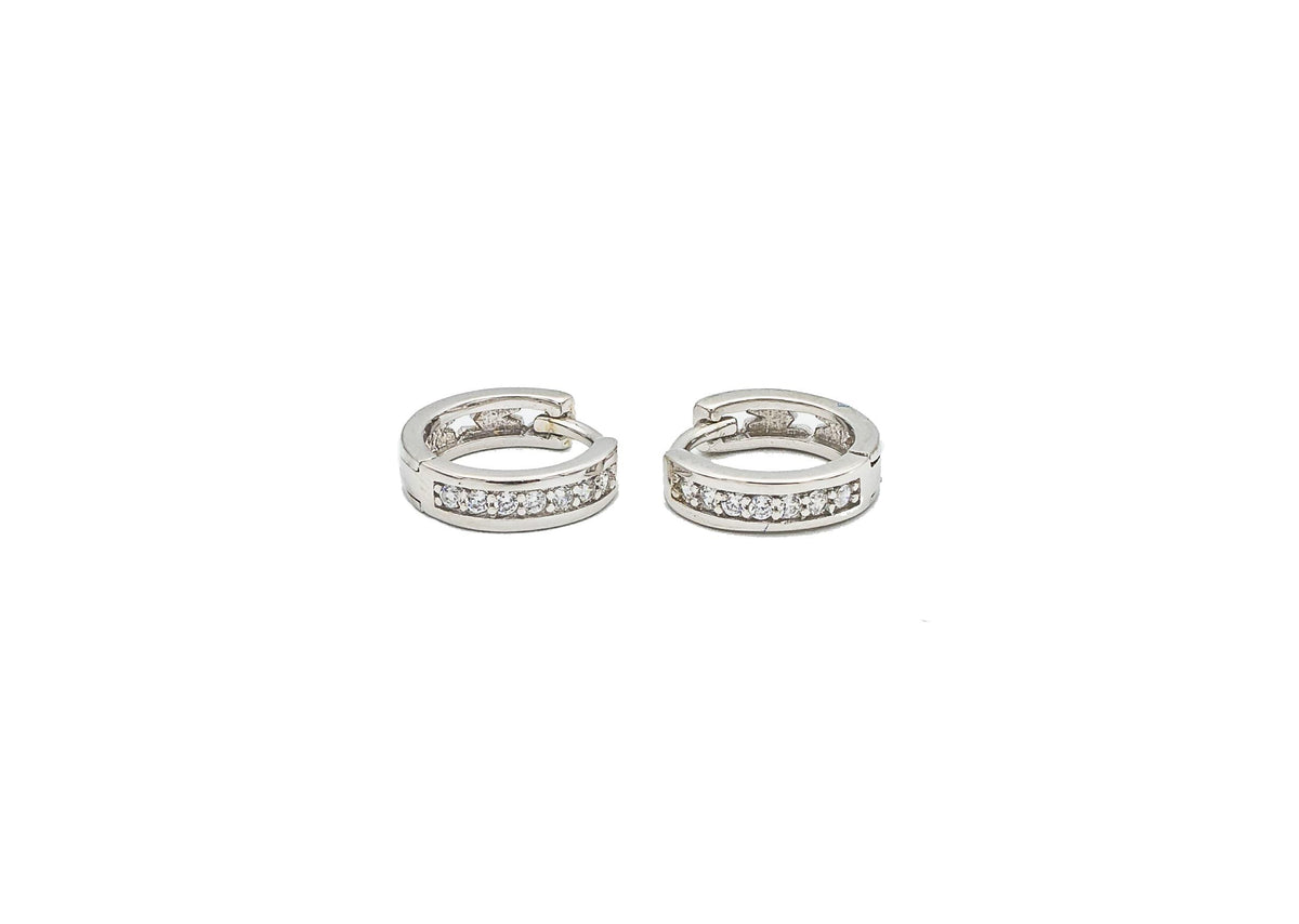 Completely Bella Silver Plated CZ Round Hoop Earrings