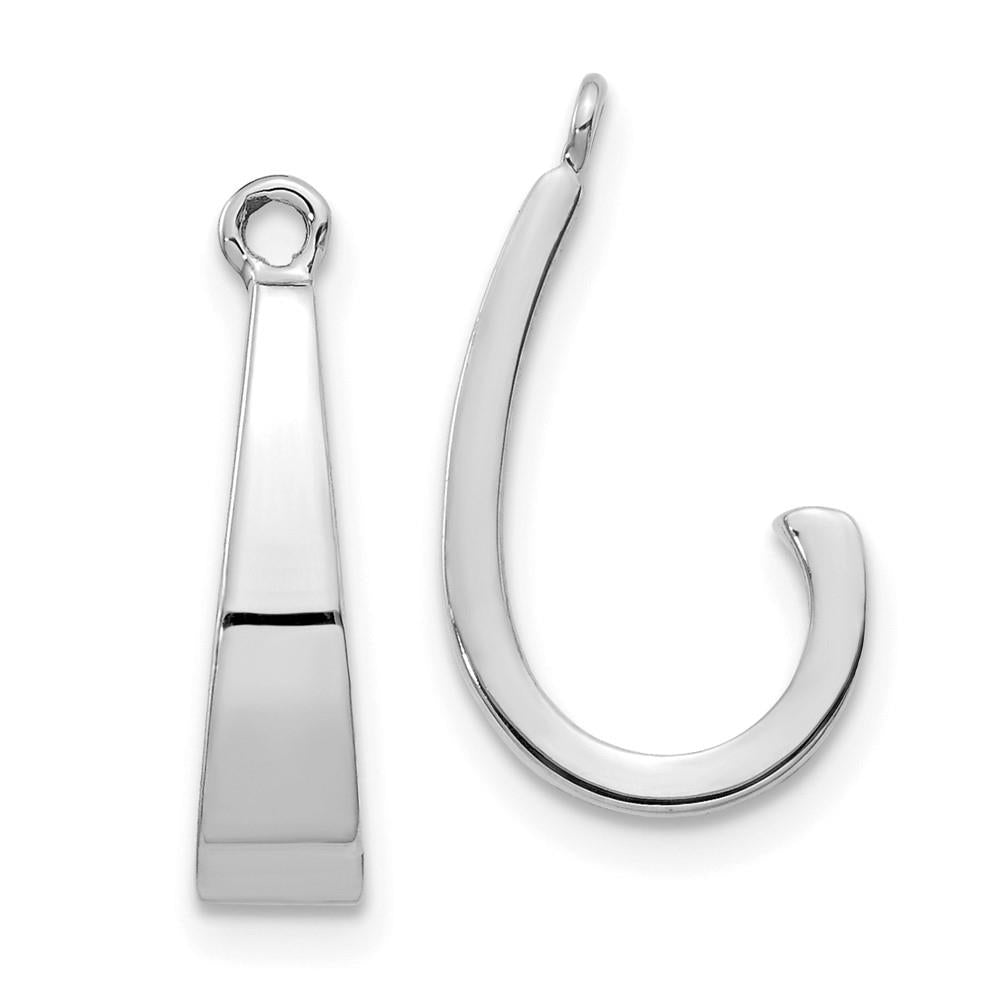 Distinctive 14k White Gold J Hoop Earrings Jackets