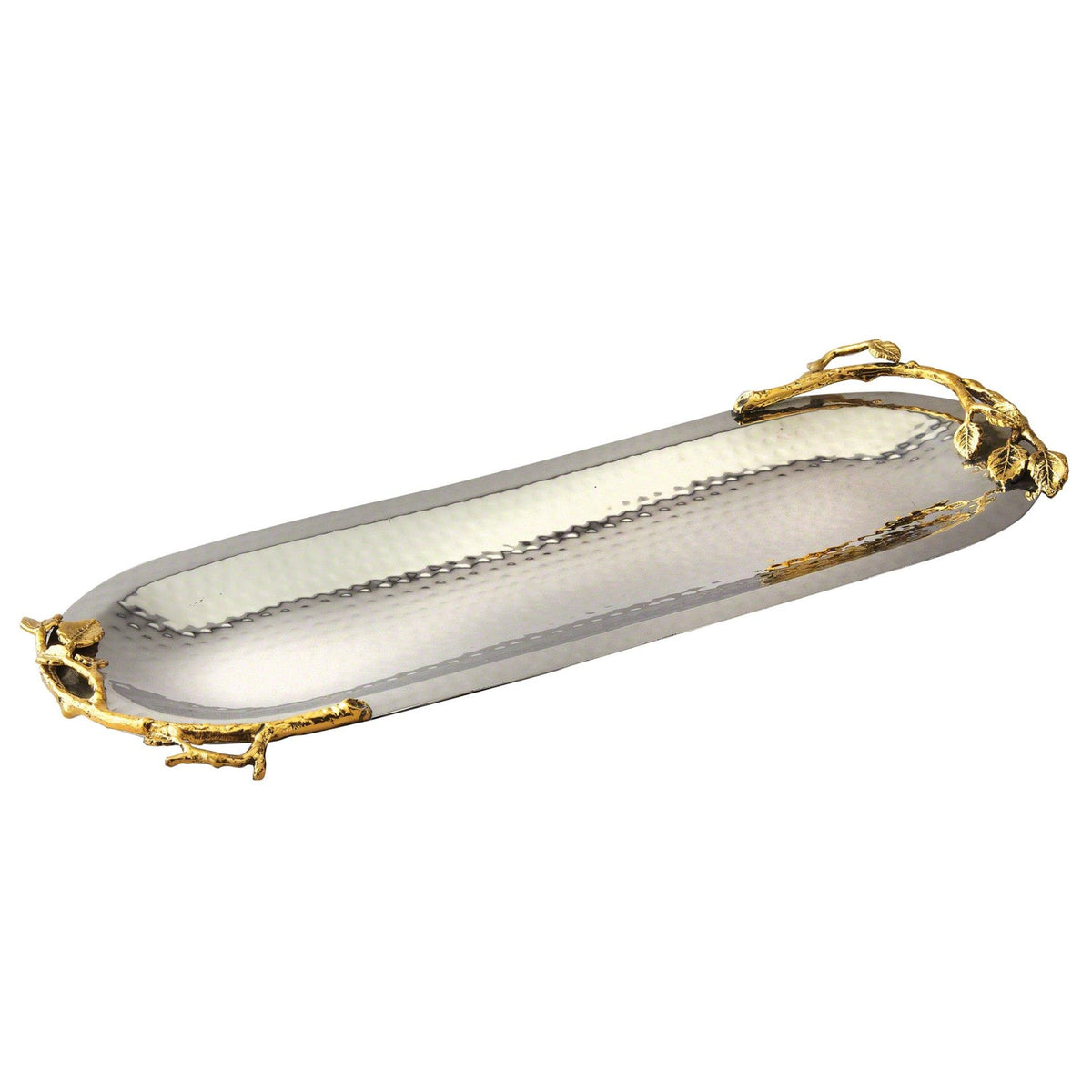 Stark Home Gilt Leaf 17" Long Oval Dish