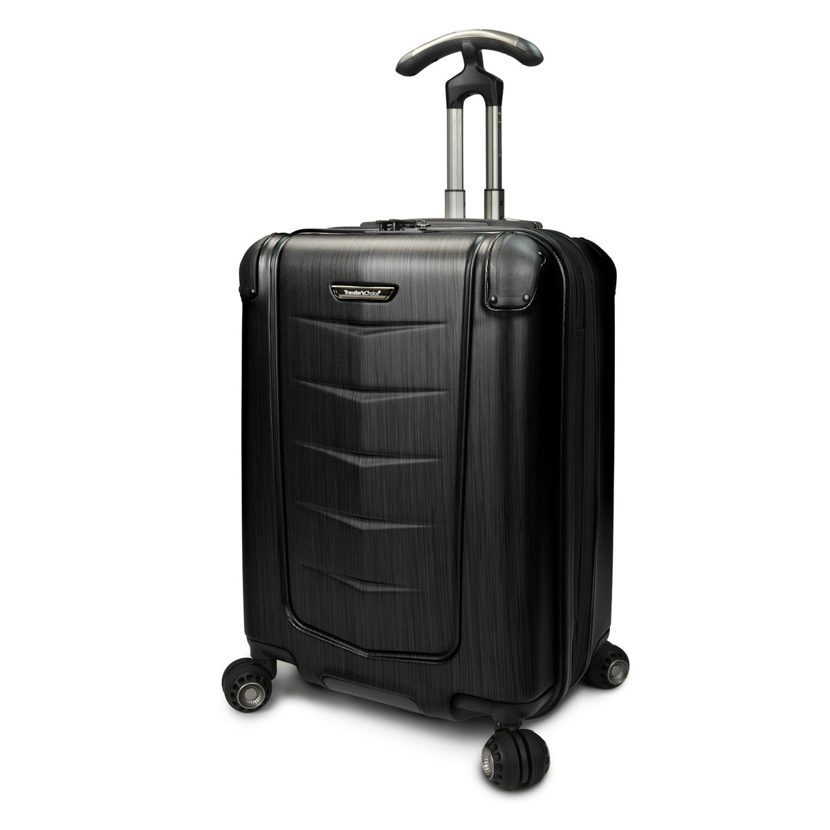 Traveler's Choice Silverwood 21" Carry-on Polycarbonate Hardside Expandable Spinner Luggage, Brushed Finish