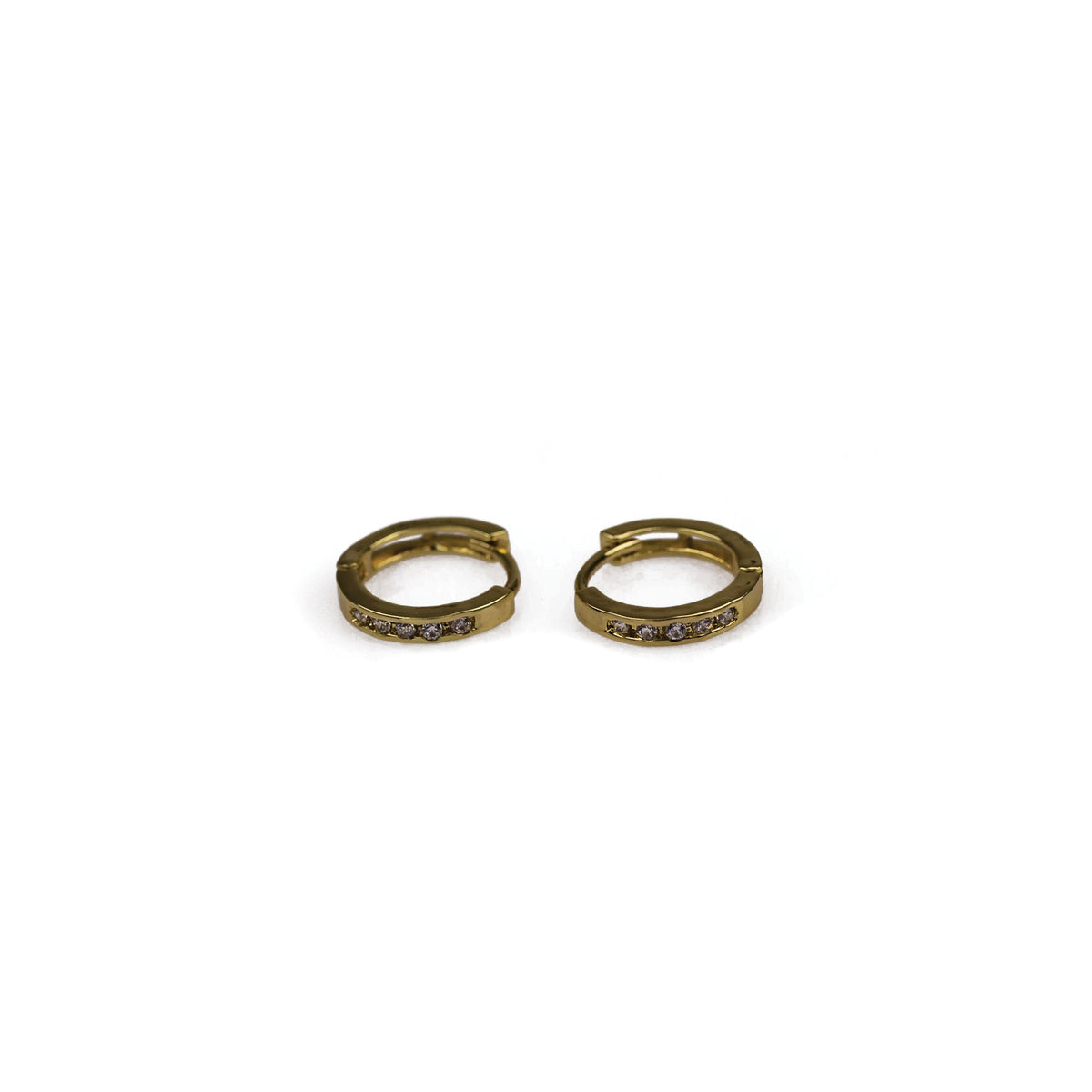 Completely Bella 18K Gold Plated Thin Hoop Earrings with CZ Accents