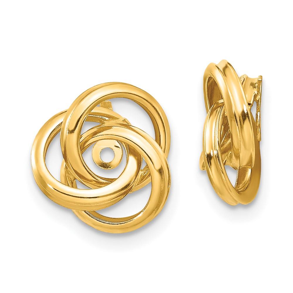 Distinctive 14k Yellow Polished Love Knot Earring Jackets