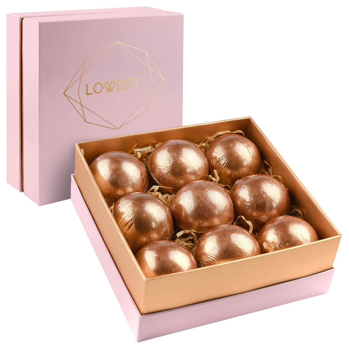 Lovery Rose Gold Marble Bath Bombs Size 9 pieces