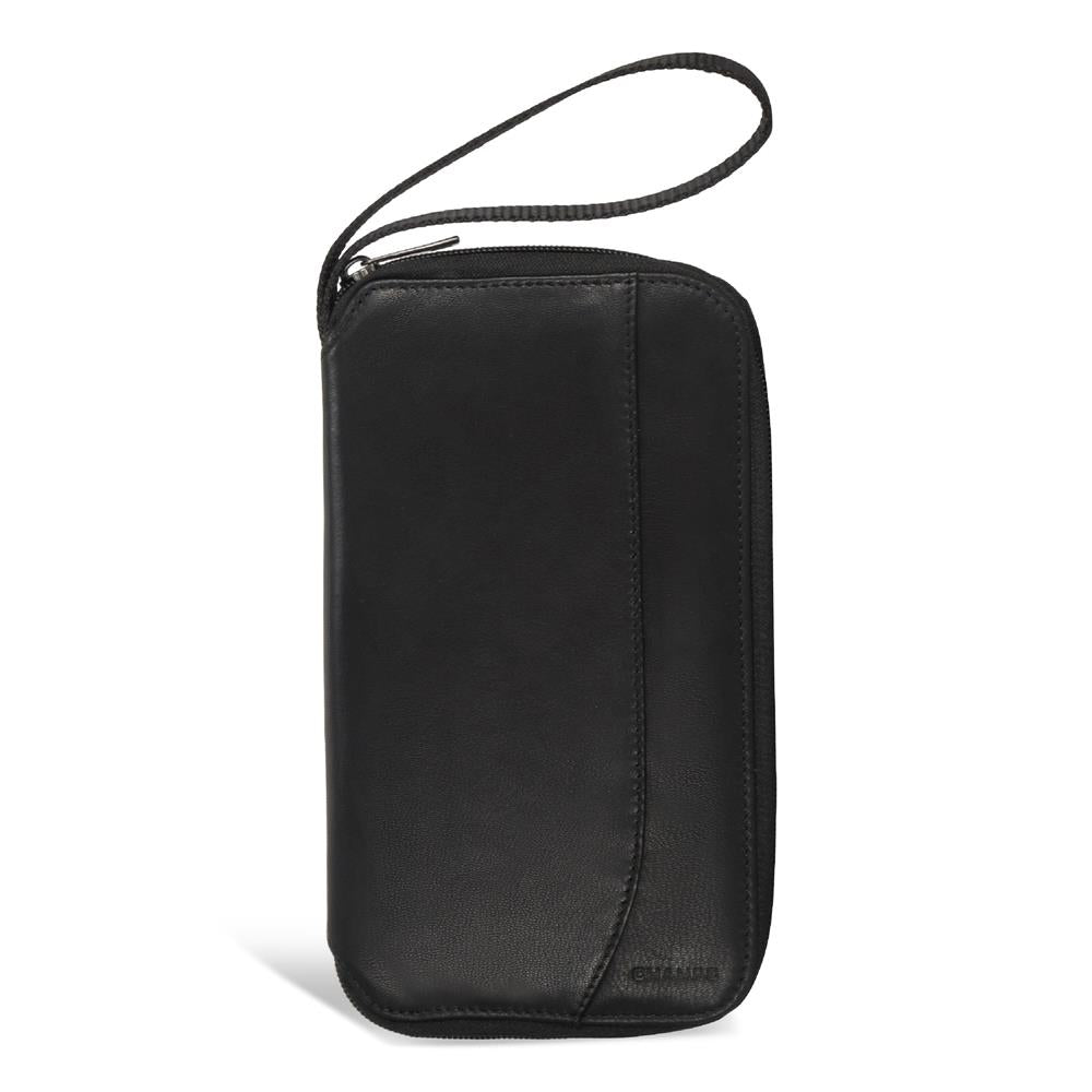 Champs Luggage Onyx Leather Multi Passport Case Size 5.5"x9.35"