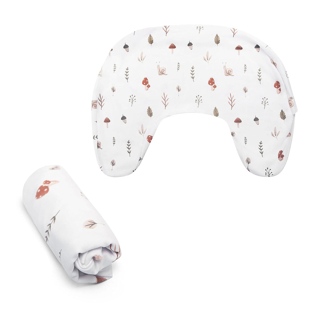 Boppy New Nursing Pillow Organic Cotton Cover Neutral Forest Floor