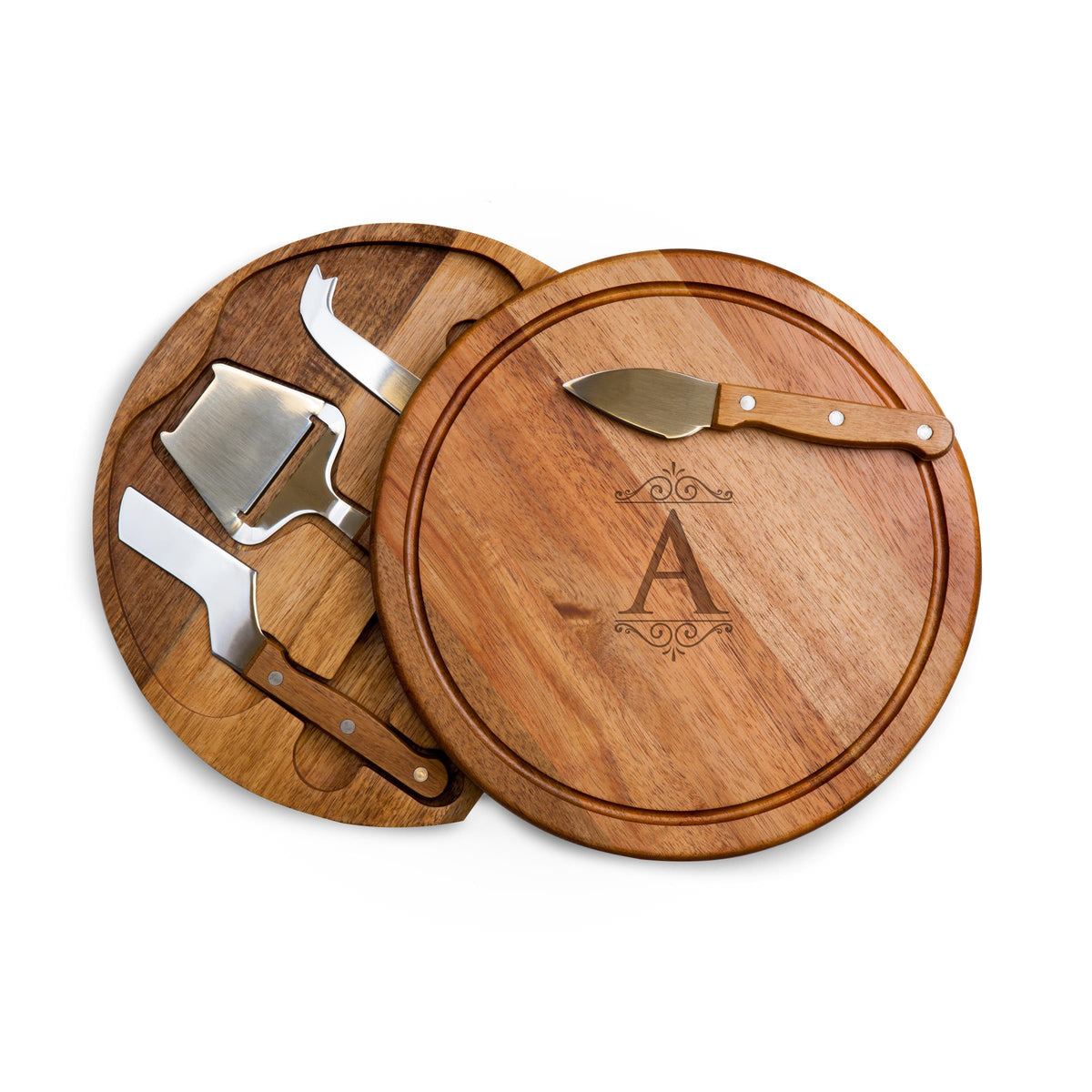 Picnic Time Monogram - Acacia Circo Cheese Board - Acacia Wood, L