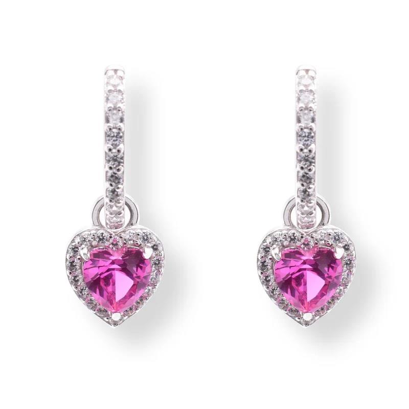 Infinity Luxe Jewelry Collection Dangling Heart Huggie Earrings