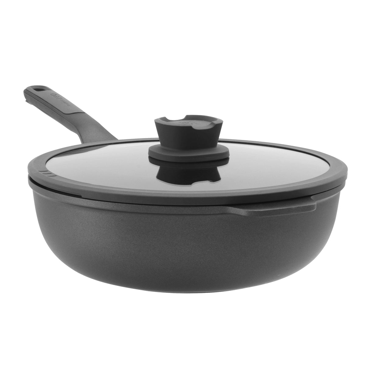 BergHOFF Leo Stone+ Ceramic Non-Stick Recycled Cast Aluminum 9.5"Covered 4.6Qt. Wok