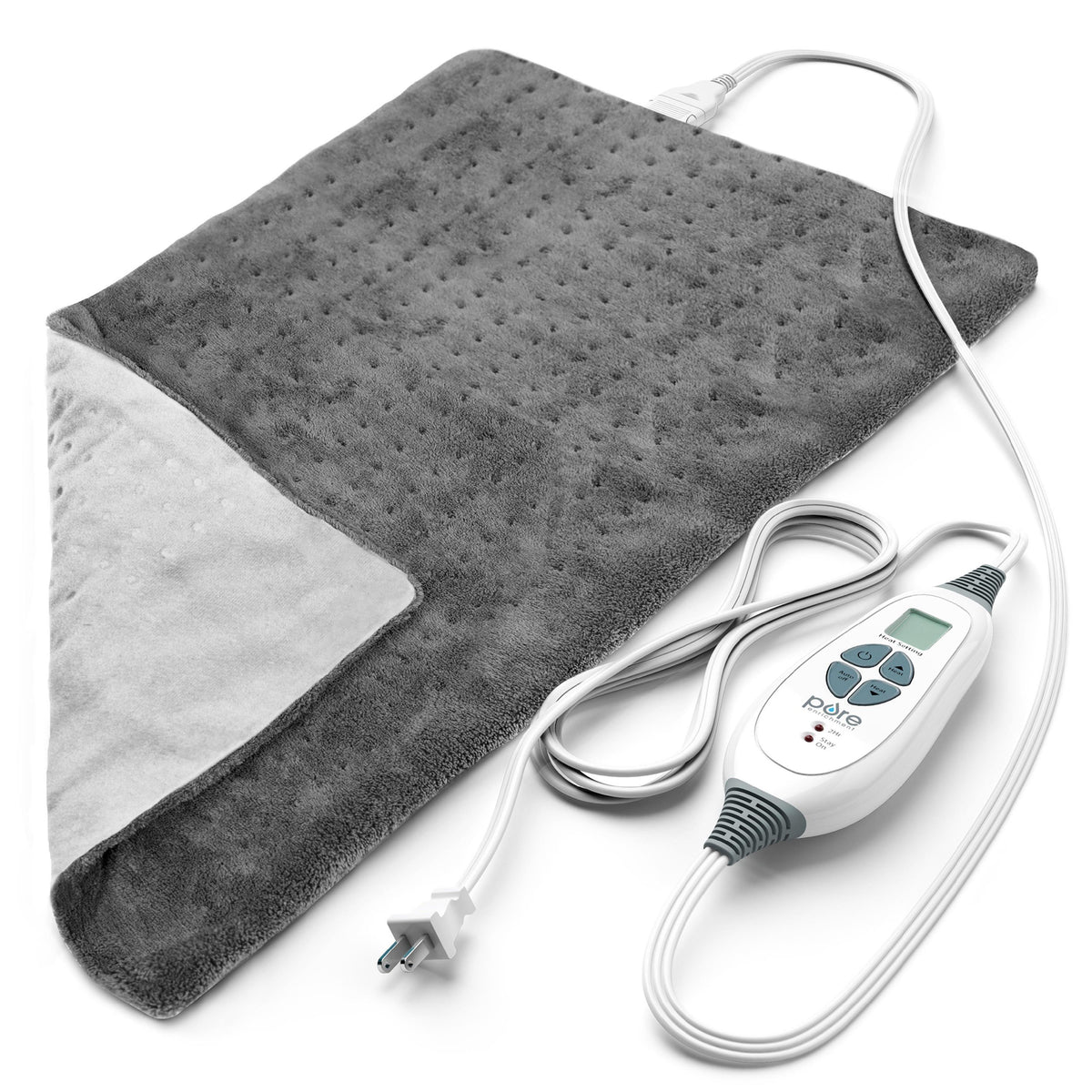 Pure Enrichment PureRelief XL King Size Heating Pad Gray