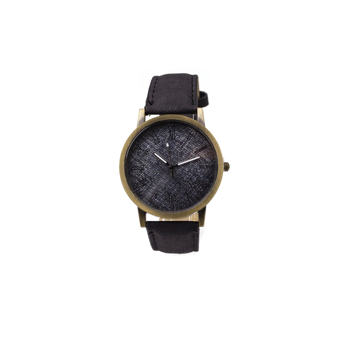Completely Bella Denim Roman Numeral Watch in Black