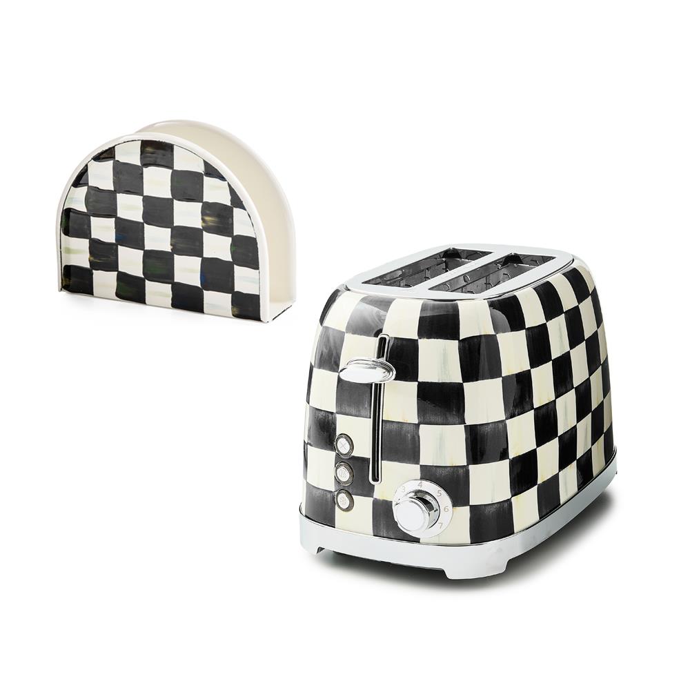 MacKenzie Childs Courtly Check Toaster & Napkin Holder