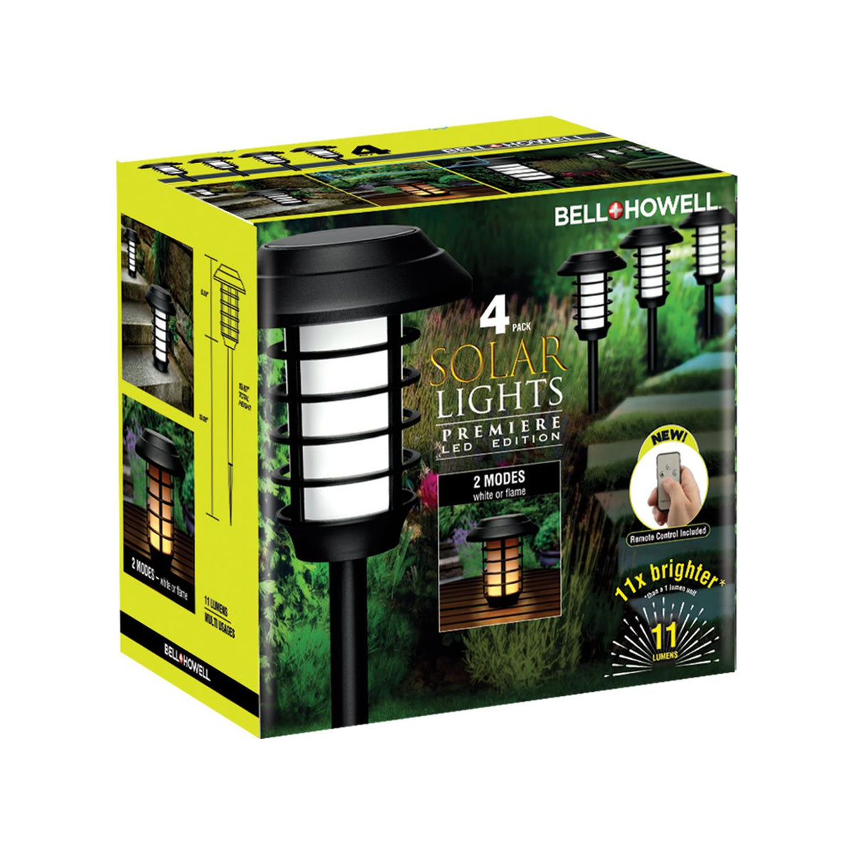 Bell + Howell Solar Pathway Light with Remote Size 4 pack
