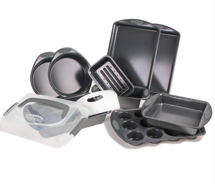 BergHOFF 11pc Perfect Slice Bakeware Set, Silver/Silver