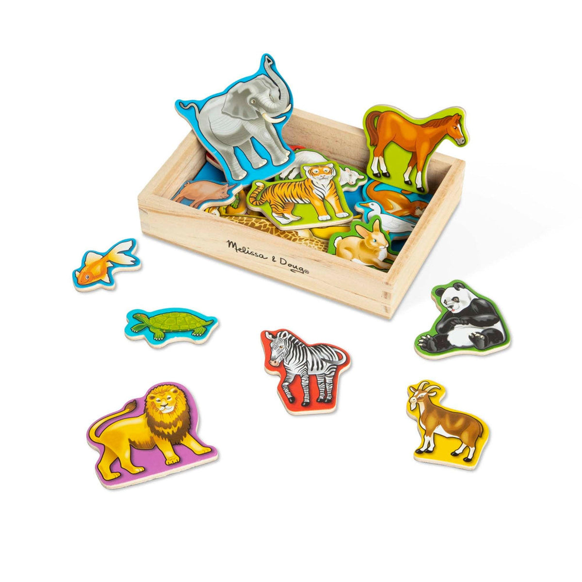Melissa & Doug 20 Wooden Animal Magnets Ages 2-5 Years