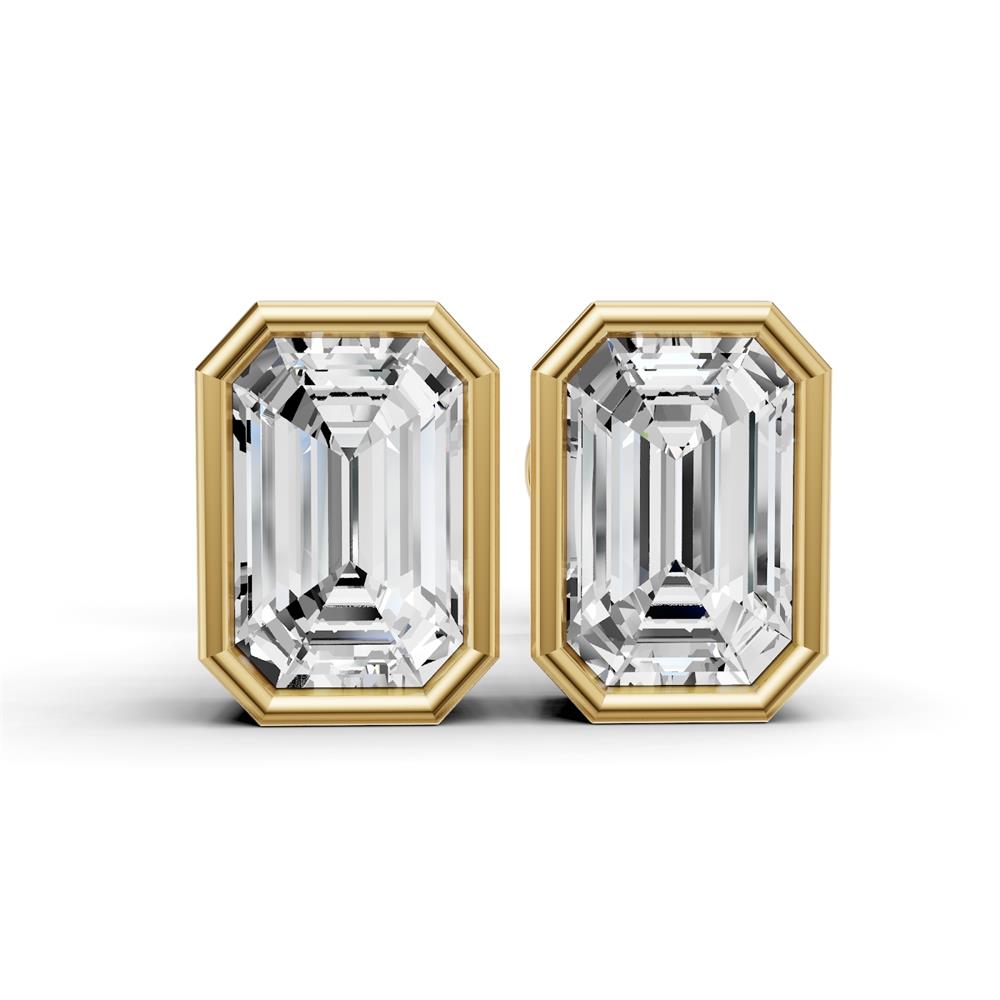 Prestige Boutique Diamonds Emerald Lab Diamond Solitaire Earrings Size 0.5 CTW