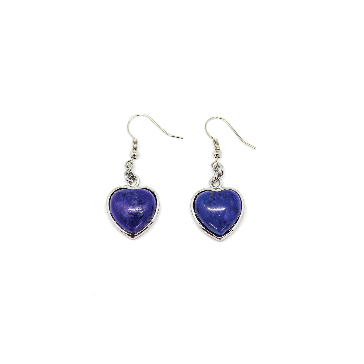 Completely Bella Heart Shaped Lapis Lazuli Earrings