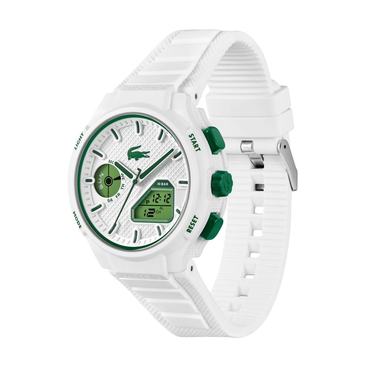 Lacoste Mens LC33 Ana-Digi White Silicone Strap Watch White Dial