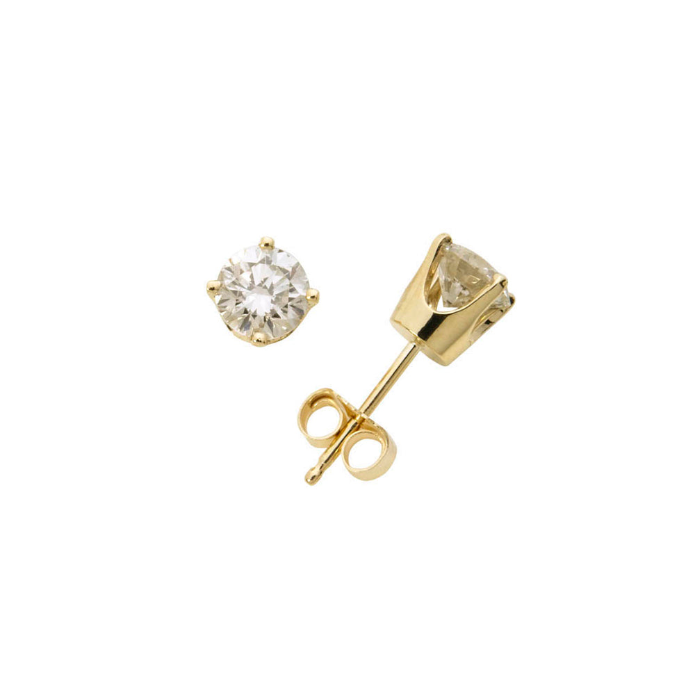 Jilco 14k Yellow Gold Diamond Solitaire Earrings .75twt