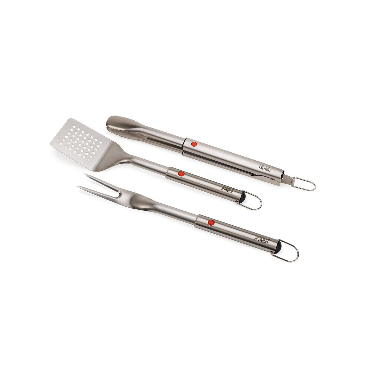 Joseph Joseph GrillOut 3pc Stainless Steel BBQ Turner Tongs Fork Set