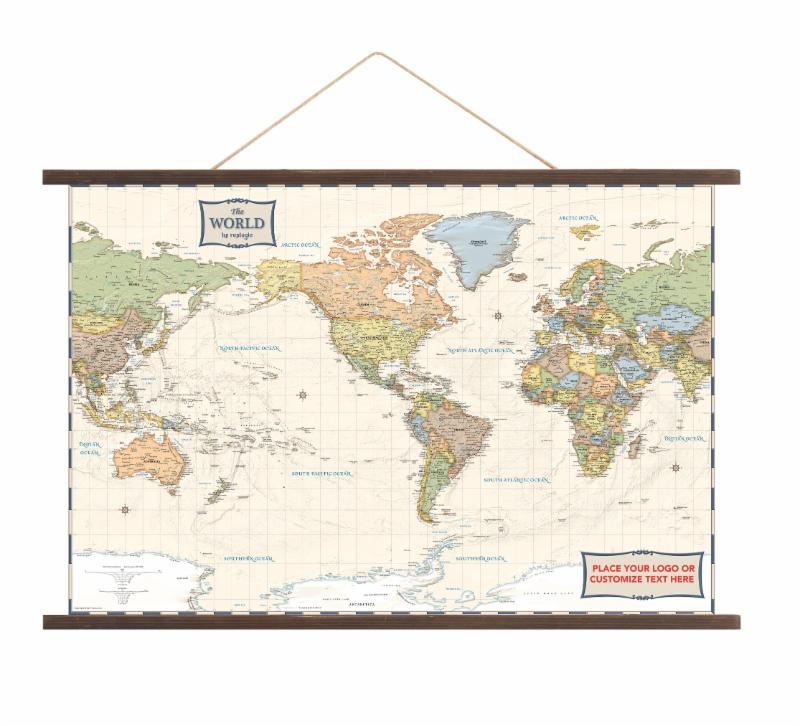 Replogle Antique World Canvas Map
