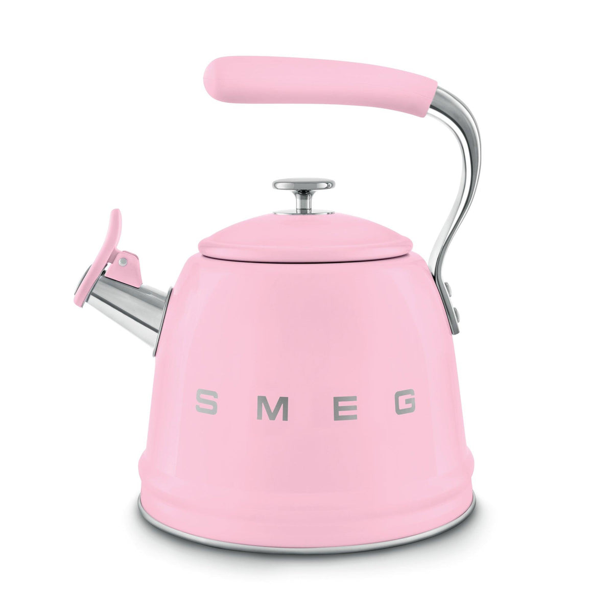 Smeg Stainless Steel Whistling Stovetop Kettle Pink