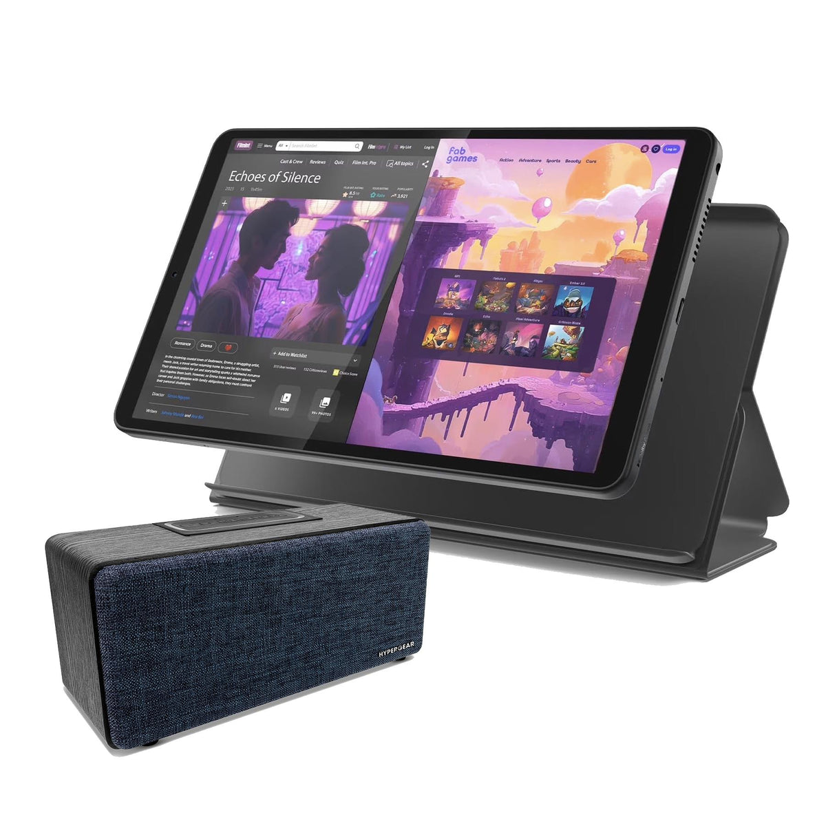 Lenovo Tab One Android 8.7" Tablet w/ Case/stand and Bluetooth speaker