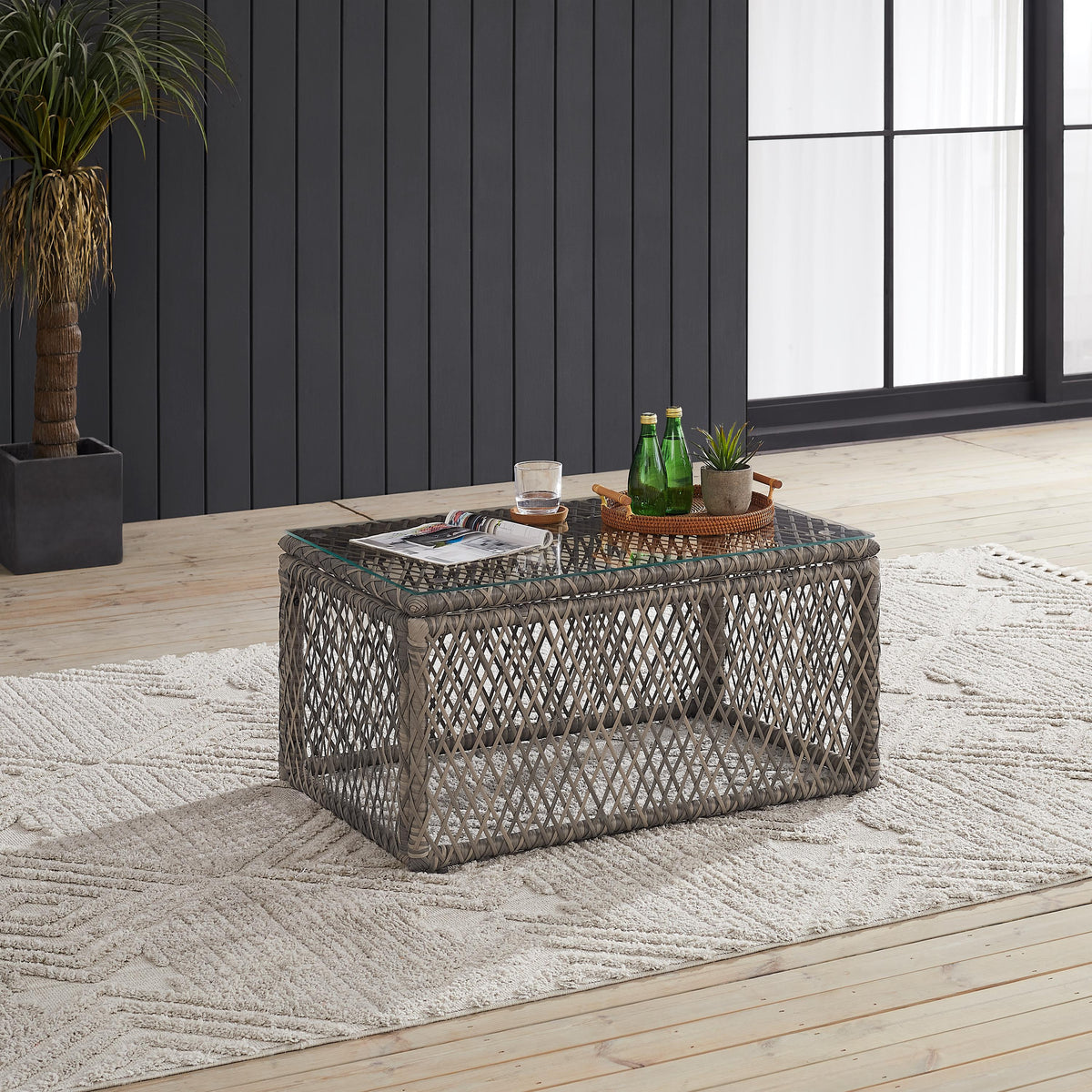 Crosley Outdoor Granite Bay Wicker Outdoor Coffee Table