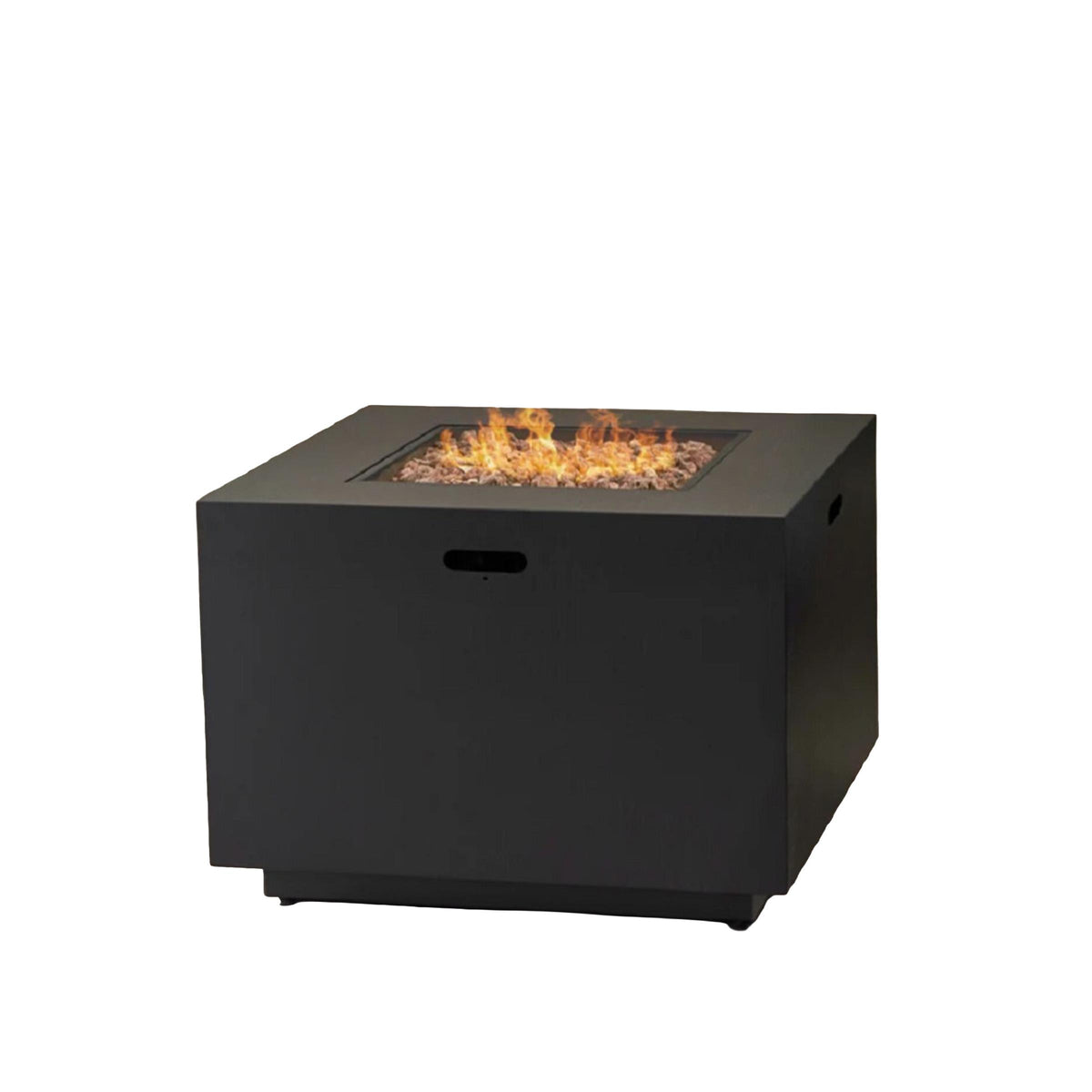 W Unlimited Outdoor Iron 33-Inch Outdoor Square Gas Fire Pit - Dark Grey Finish