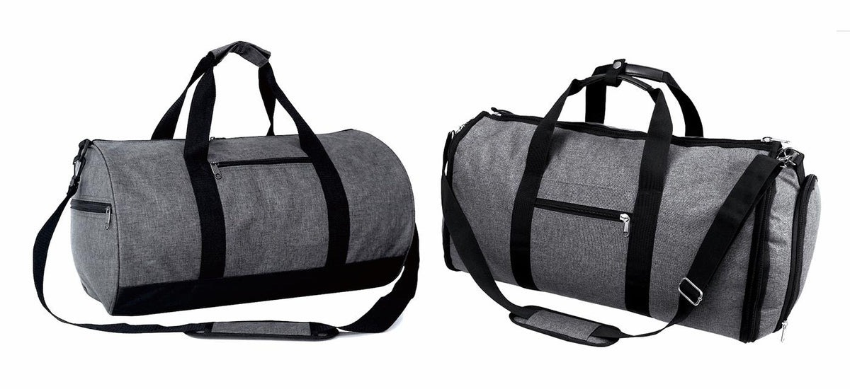 PremiumBag Heather Grey 2 Pc Set - Roll Bag & Convertible Duffel /Garment Bag