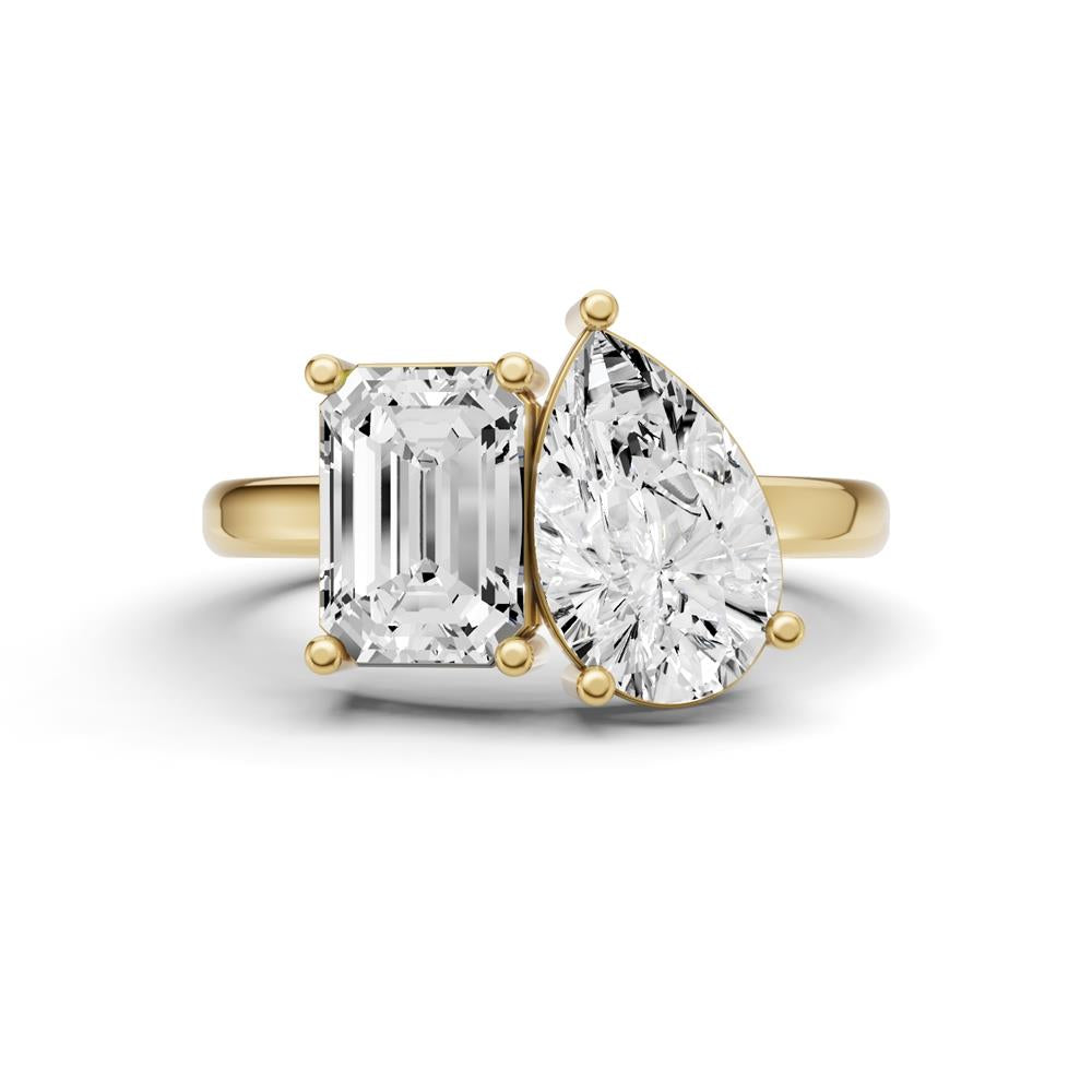 Prestige Boutique Diamonds 2CT Em. Pear Moi Toi Lab Diamond Ring Size 9.5