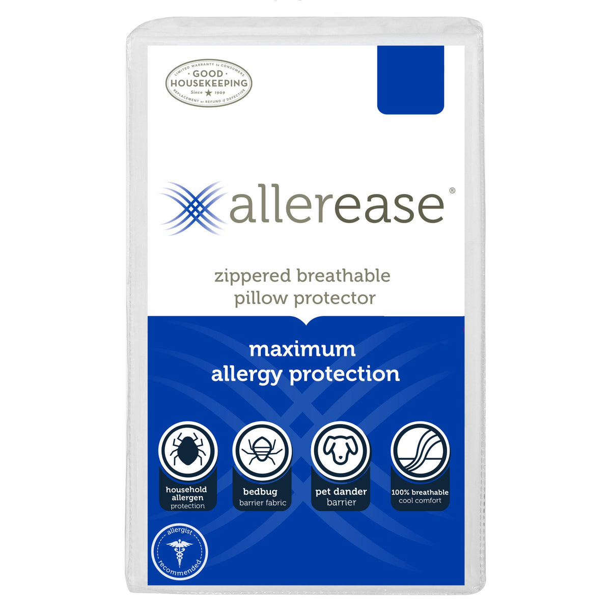 Allerease Maximum Bedbug & Allergy Protection Pillow Protector-King