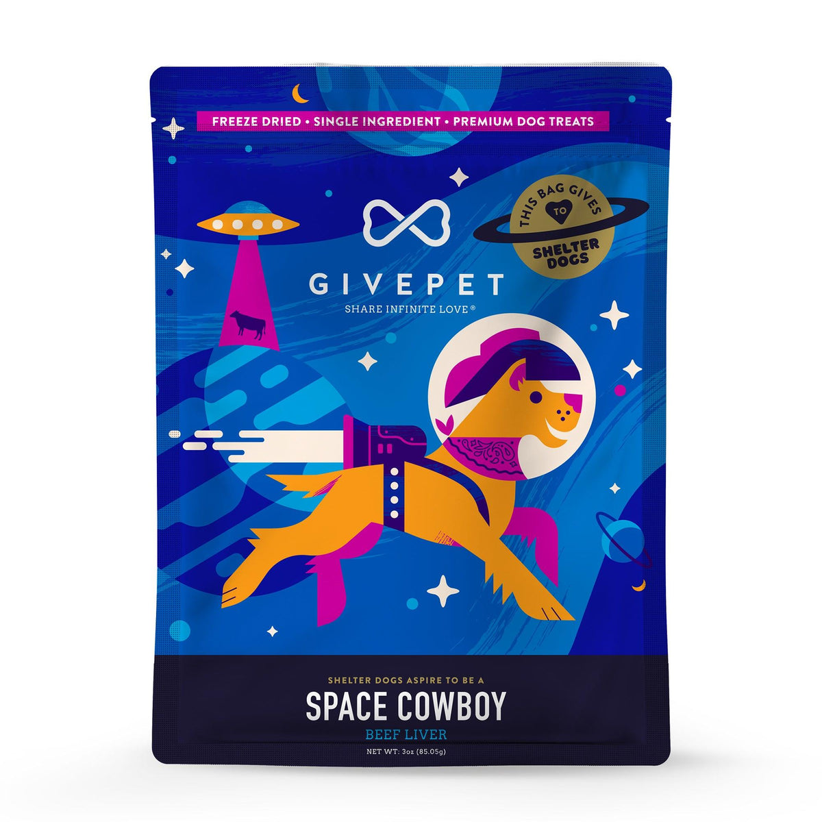 GivePet Space Cowboy Freeze-Dried Dog Treats - 3oz Bag