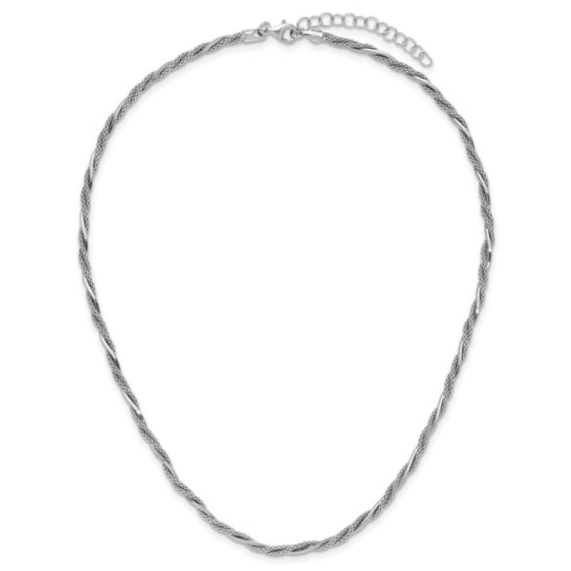 Distinctive Sterling Silver Rhodium Plated Necklace