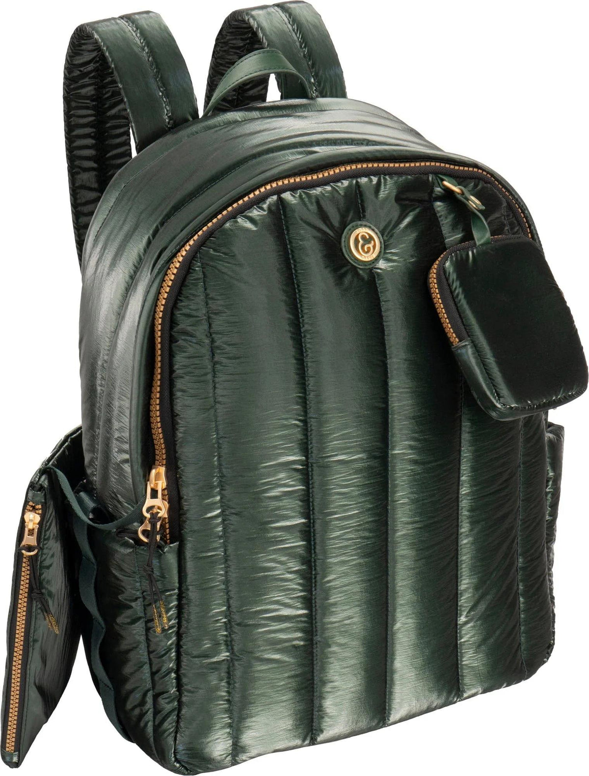 Joan & David Metallic Quilted Backpack Size 18"