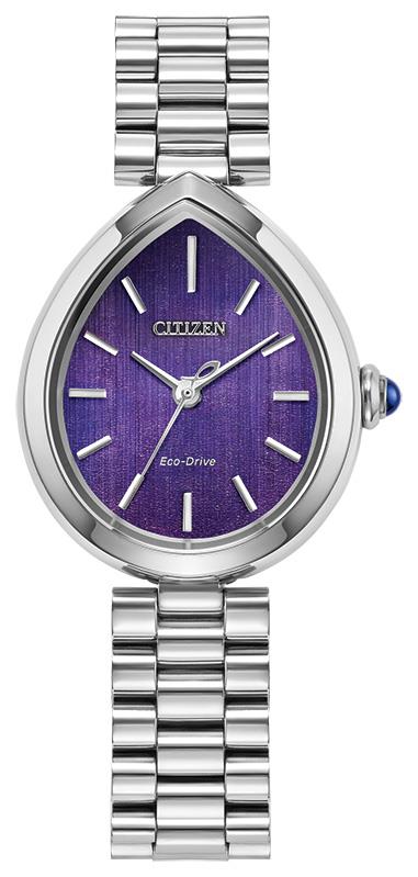 Citizen Watch Ladies' Eco-Drive Rainell Stainless Steel Bracelet watch, Purple dial