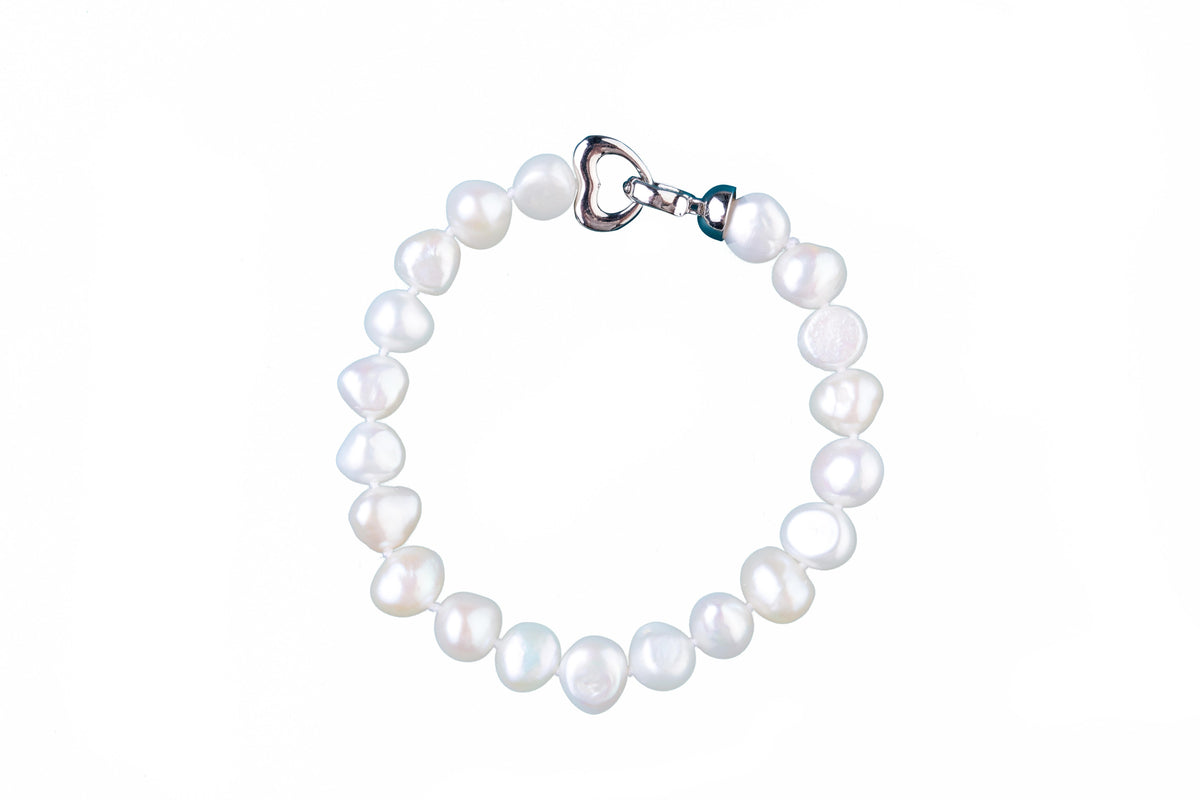 Completely Bella 7-1/2" White Baroque Nugget Pearl Bracelet