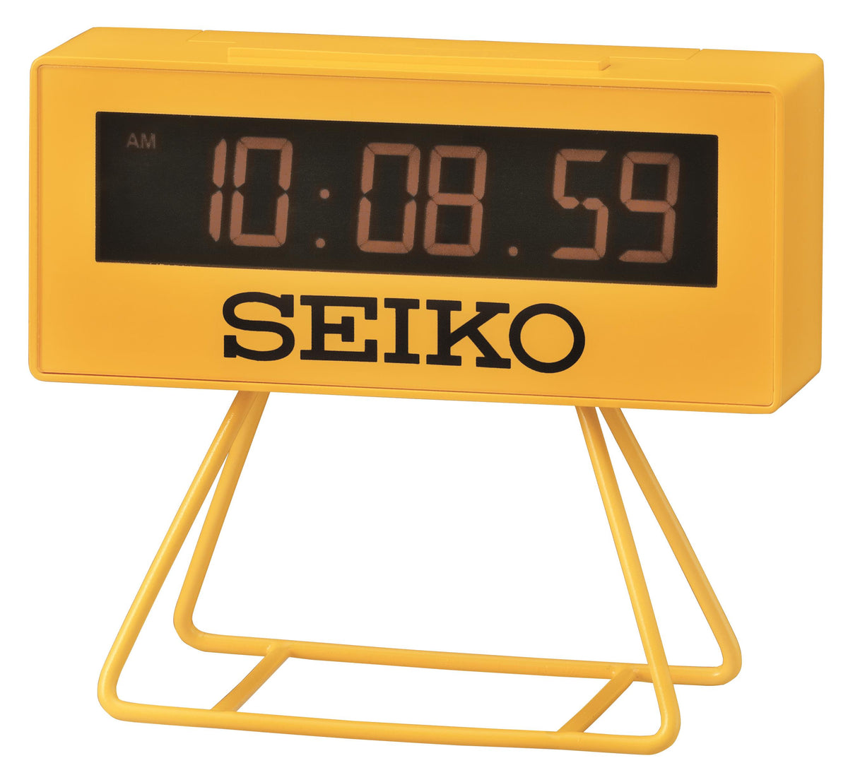 Seiko Clocks Desk Table-Alarm, Quartz, Matte Yellow LCD Display