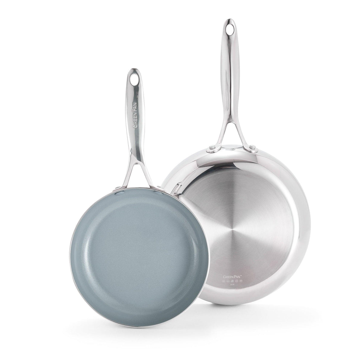 GreenPan Valencia Pro Stainless Steel 8" & 10" Frypan Set