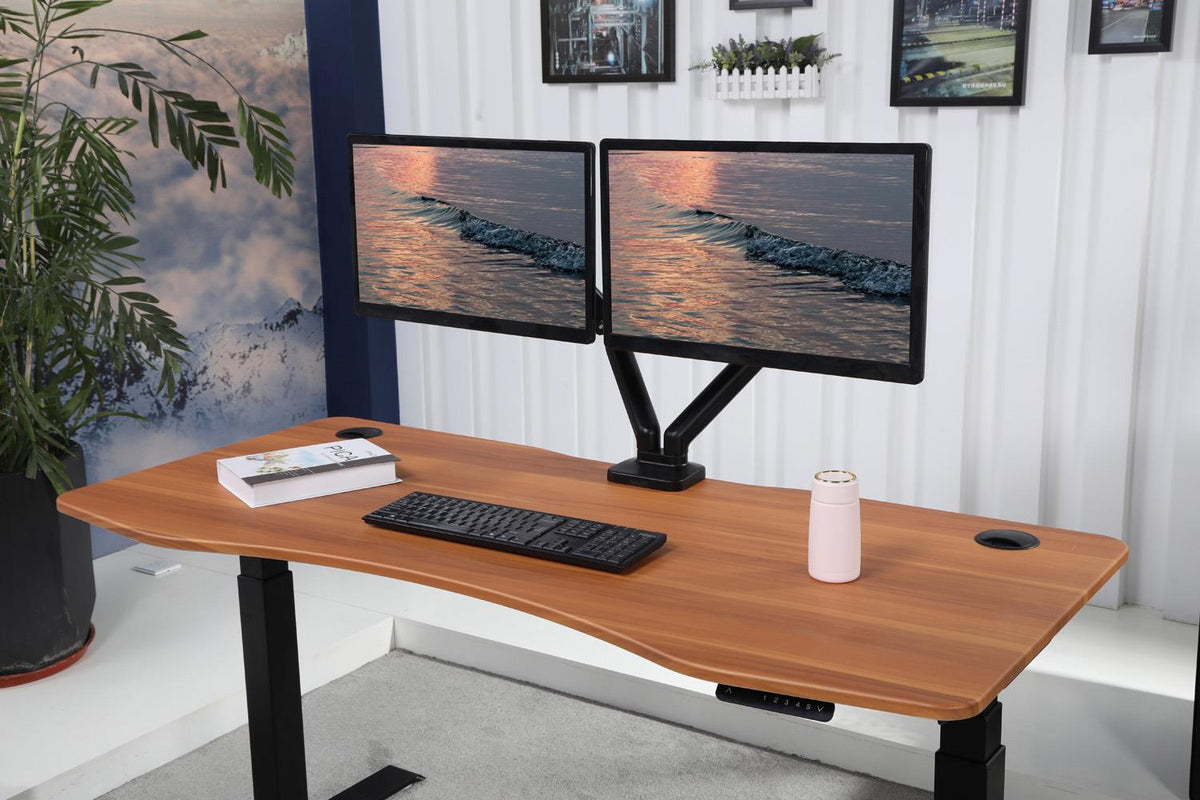 Apex Desk K Series 60" Standing Desk with Curved Top - White