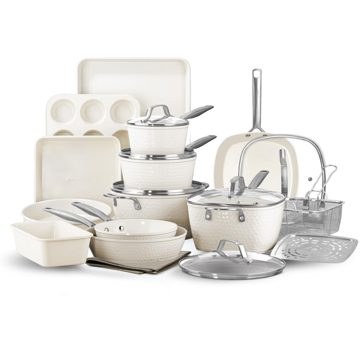 Gotham Steel Cookware Pro Hammered Cookware and Bakeware Set Size 20 Piece Set