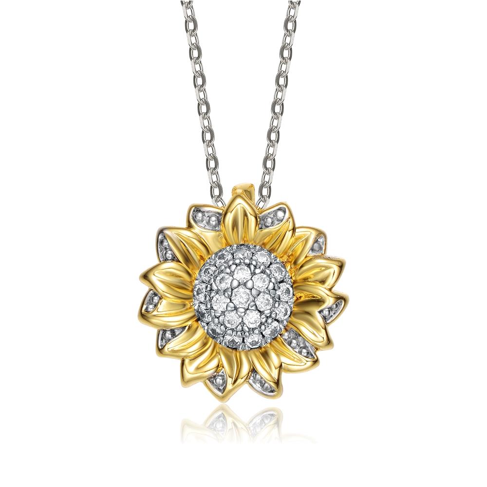 GENEVIVE Classic Flower Necklace Size 18"