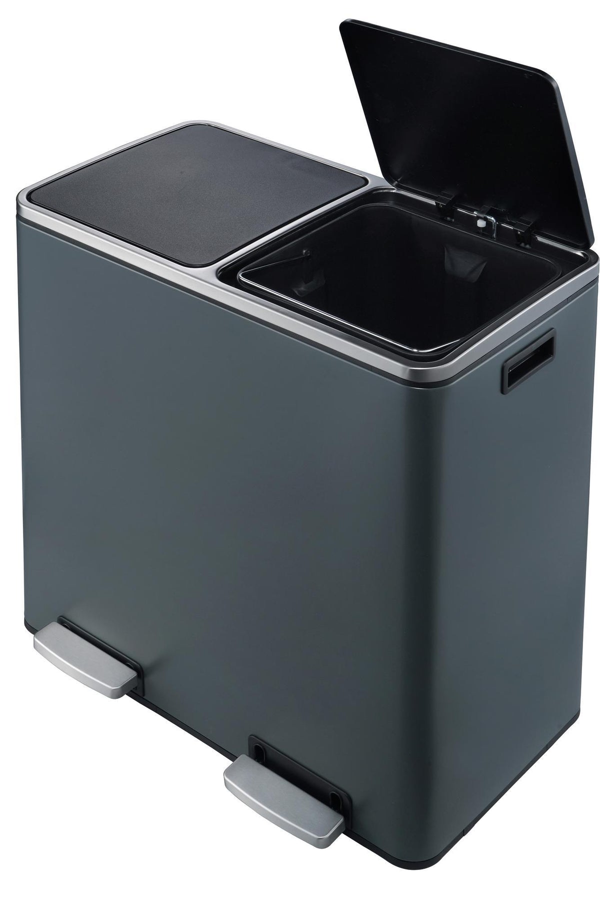 W Unlimited Heim Concept 60L Dual Compartment Trash Can - Matte Gray