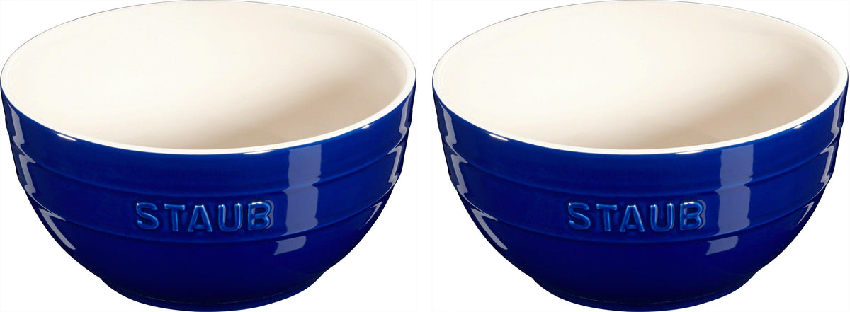 Staub 2pc Ceramic Large Universal Bowl Set Dark Blue